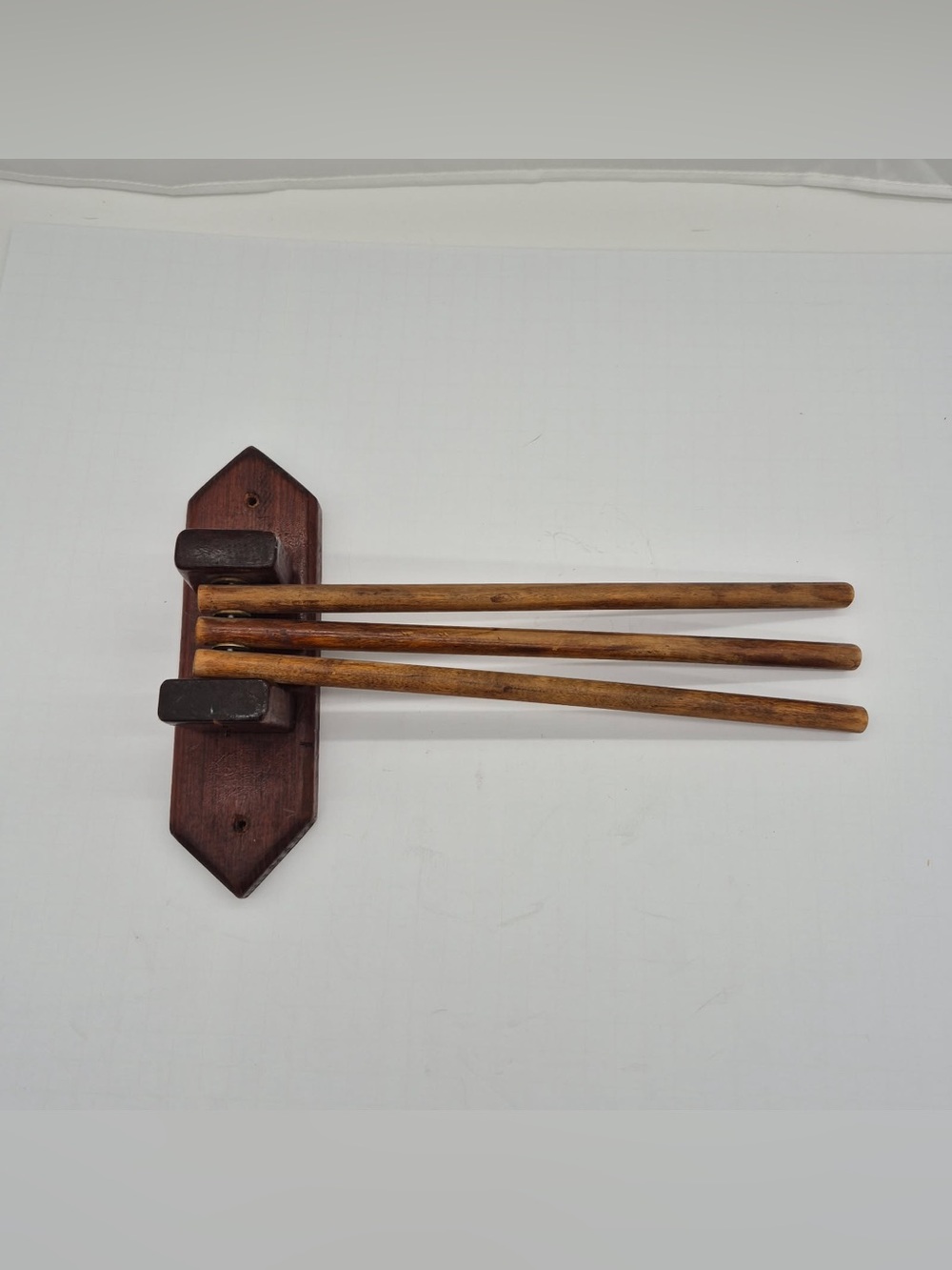 Vintage Primitive Wood 3-Arm Swing-Out Towel Rack Wall Mount Cottage Farm Bar